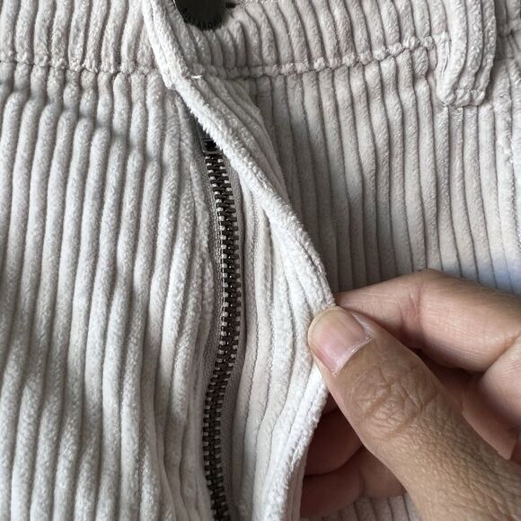 Billabong Midtown Straight Leg Corduroy Pants Women Sz 27 Ivory Highrise Classic - Picture 4 of 16